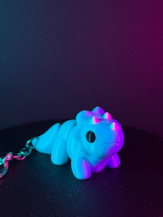 Porte-clés Tricératops articulé – Impression 3D