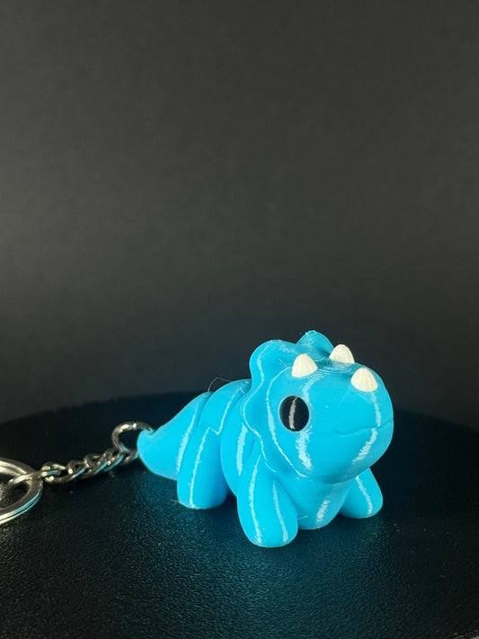 Porte-clés Tricératops articulé – Impression 3D