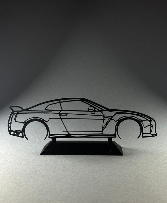 Silhouette en Line Art Nissan GT‑R R35 – Impression 3D