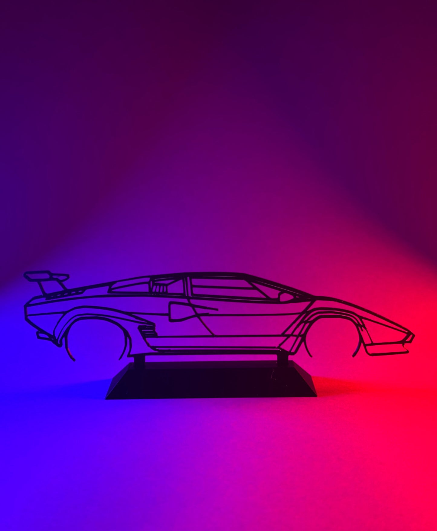 Silhouette en Line Art Lamborghini Countach – Impression 3D