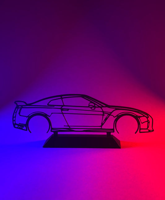 Silhouette en Line Art Nissan GT‑R R35 – Impression 3D
